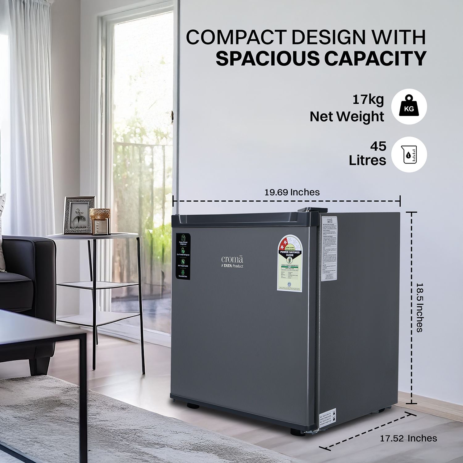 Buy Croma 45 Litres 2 Star Direct Cool Single Door Refrigerator